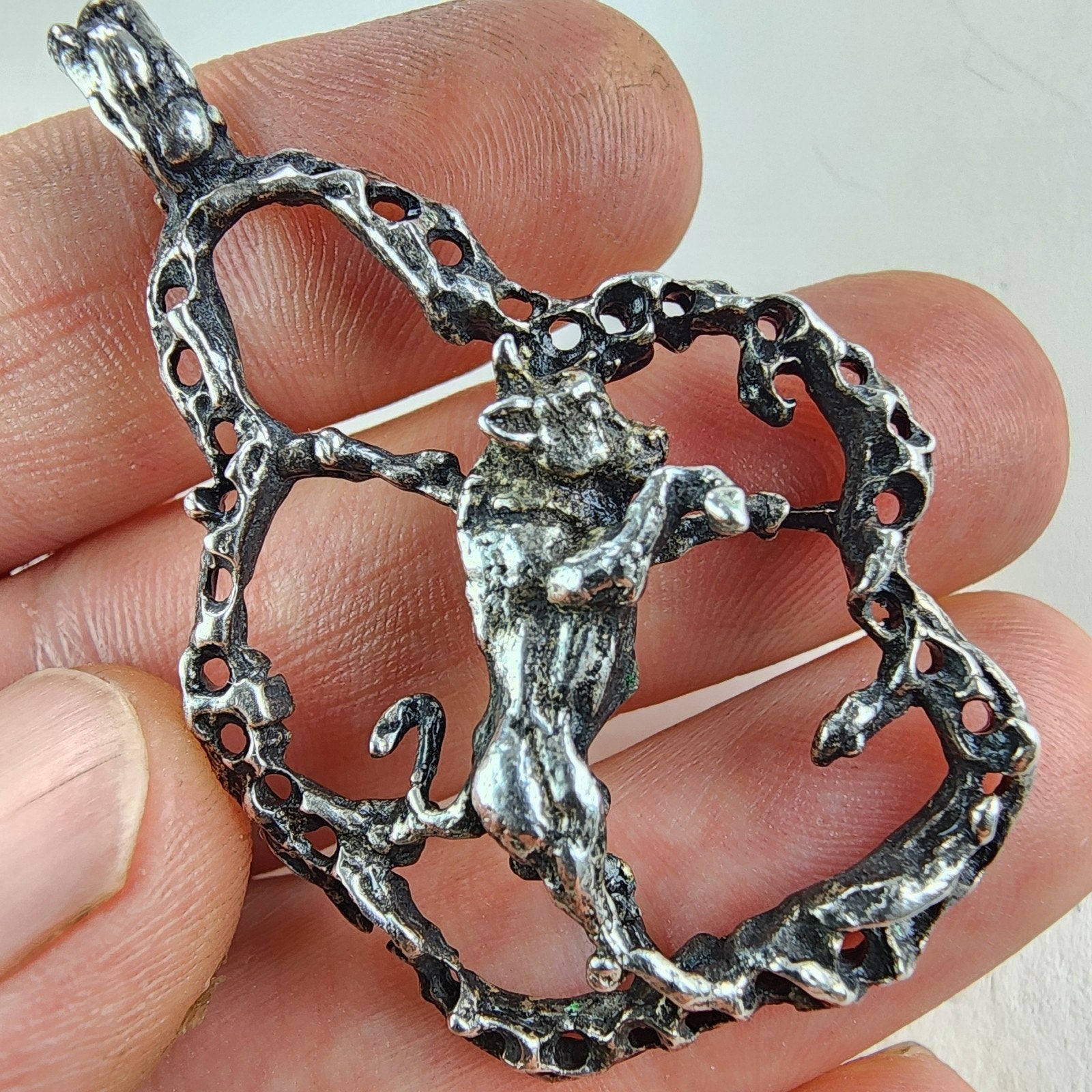 Brutalist Taurus the Bull Zodiac Sign Sterling Silver 925 Pendant