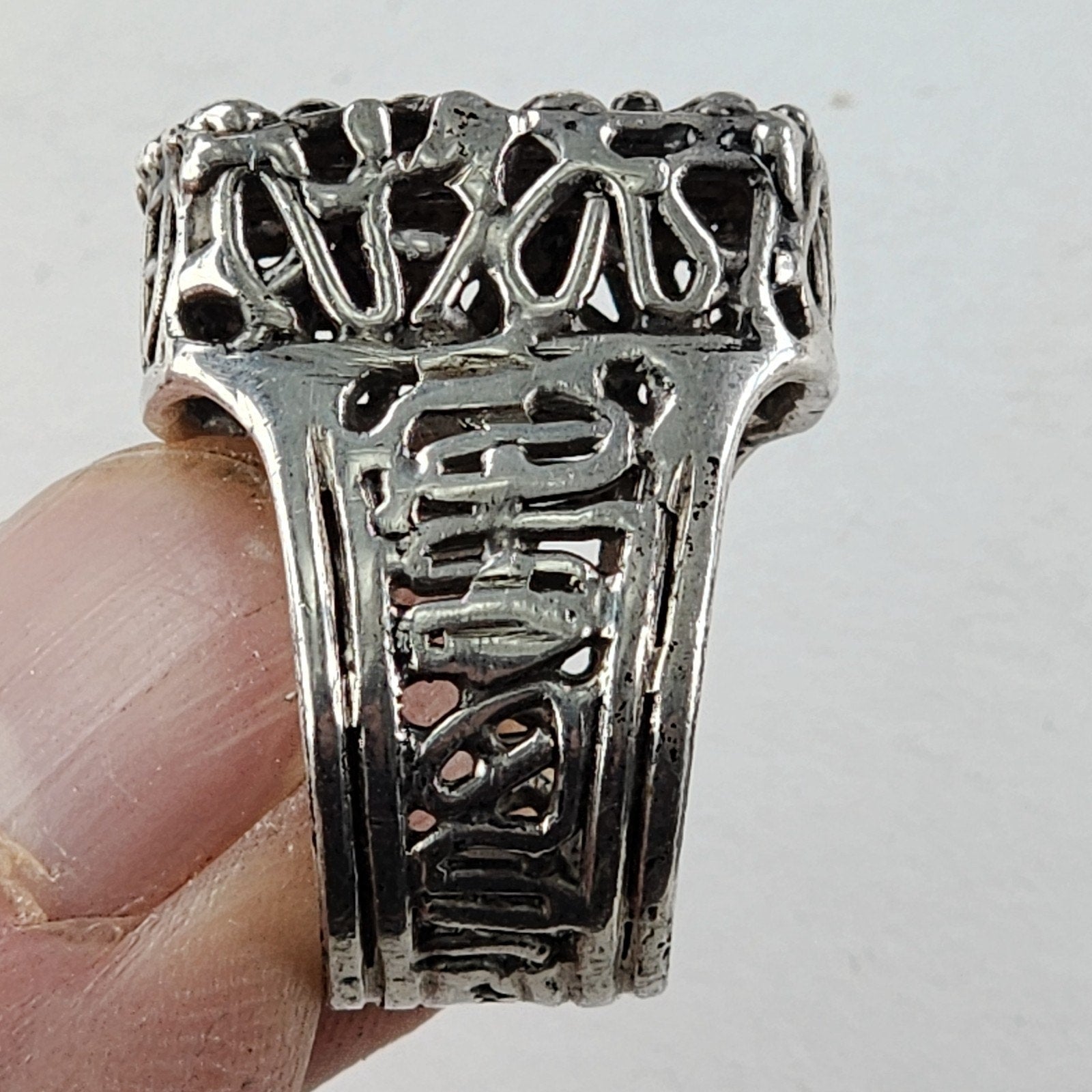 Handmade Brutalist Ring Size 5 1/2 Sterling Silver 925 OOAK Designer Vintage