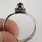 Vintage Beaded Garnet Ring Size 6 in Sterling Silver 925