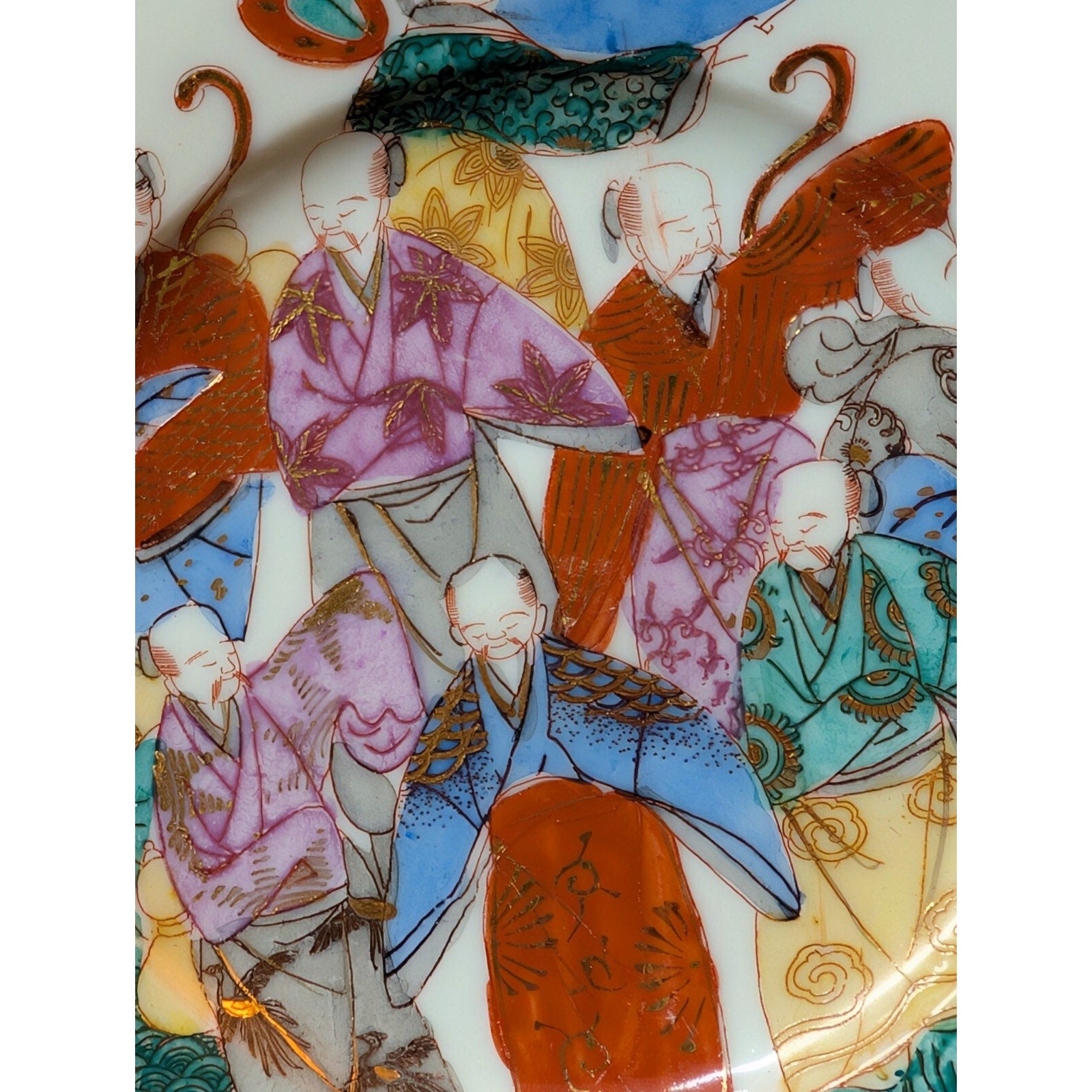 Vintage Japanese KUTANI Hand Painted 6" Porcelain Plate