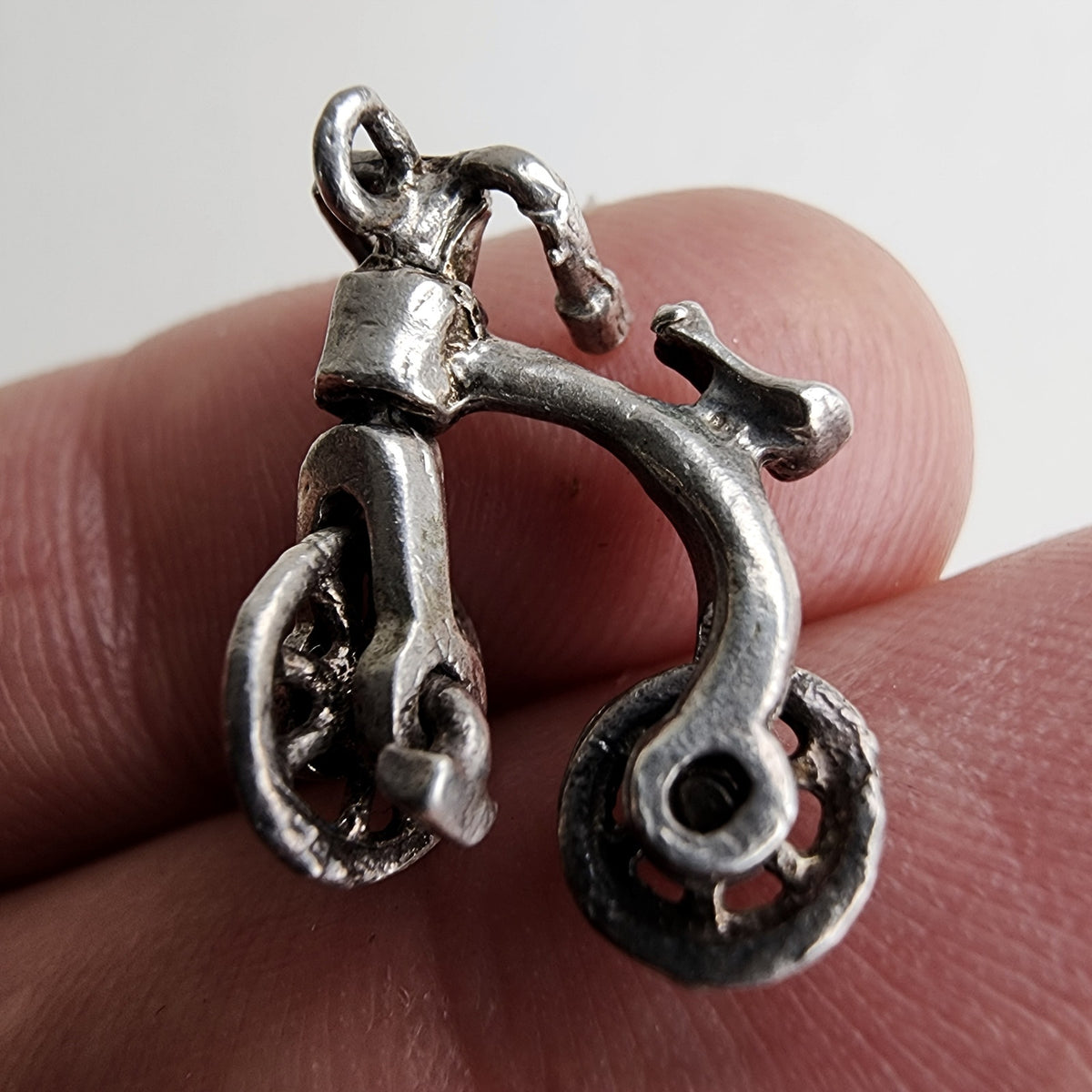 Vintage Childs Bicycle Charm in Sterling Silver 925 Bike