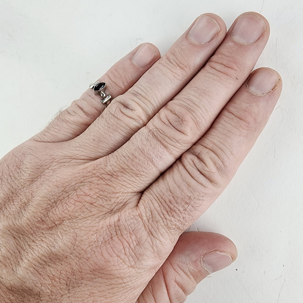 Vintage Marquise Cut Garnet Ring Size 6 in Sterling Silver 925
