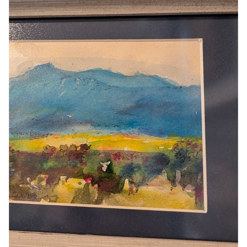 Vincent Scurr Mixed Media Watercolor Landscape Painting Framed