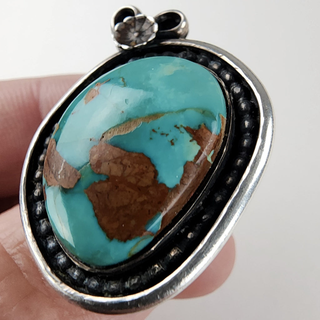 Turquoise Native Ring Size 8 1/2 by Ruben Castillo Sterling Silver 925 New