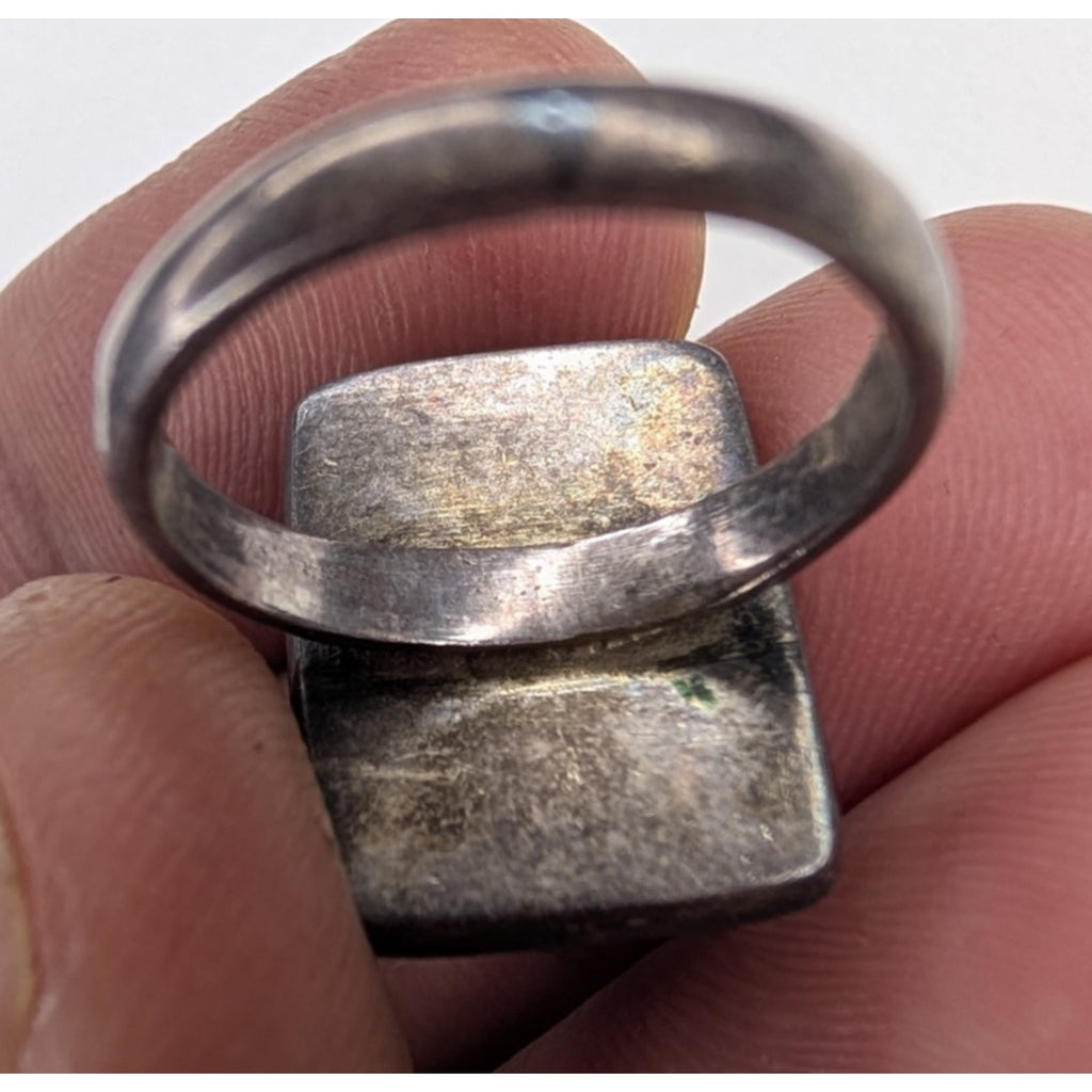 Tigers Eye Rectangle Sterling Silver 925 Ring Size 6 Vintage