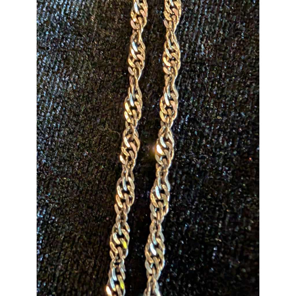 KYANITE Sterling Silver 925 Rough Crystal Pendant with 22" Twisted Rope Chain