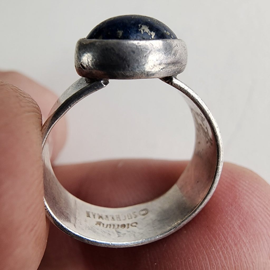 Native Lapis Ring Size 7 1/4 in Sterling Silver 925 Vintage
