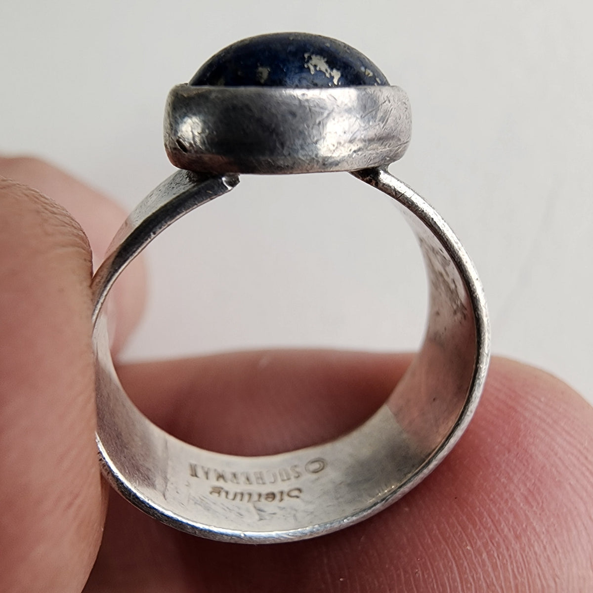 Native Lapis Ring Size 7 1/4 in Sterling Silver 925 Vintage