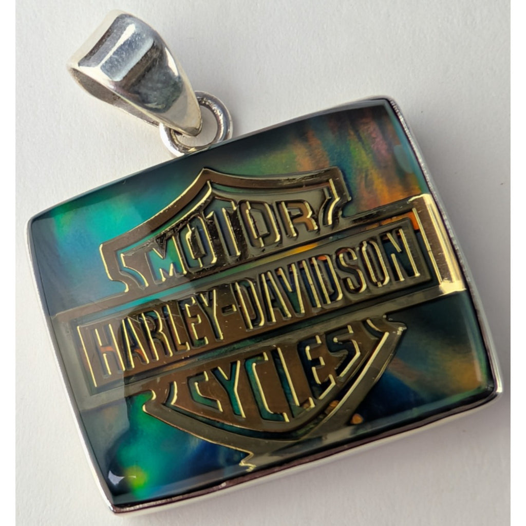 Harley Davidson Sterling Silver 925 Multicolor Opalescent Pendant