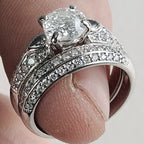 Vintage .900 Platinum Natural Diamond Wedding Set 1.00ct Center Stone 8.2g