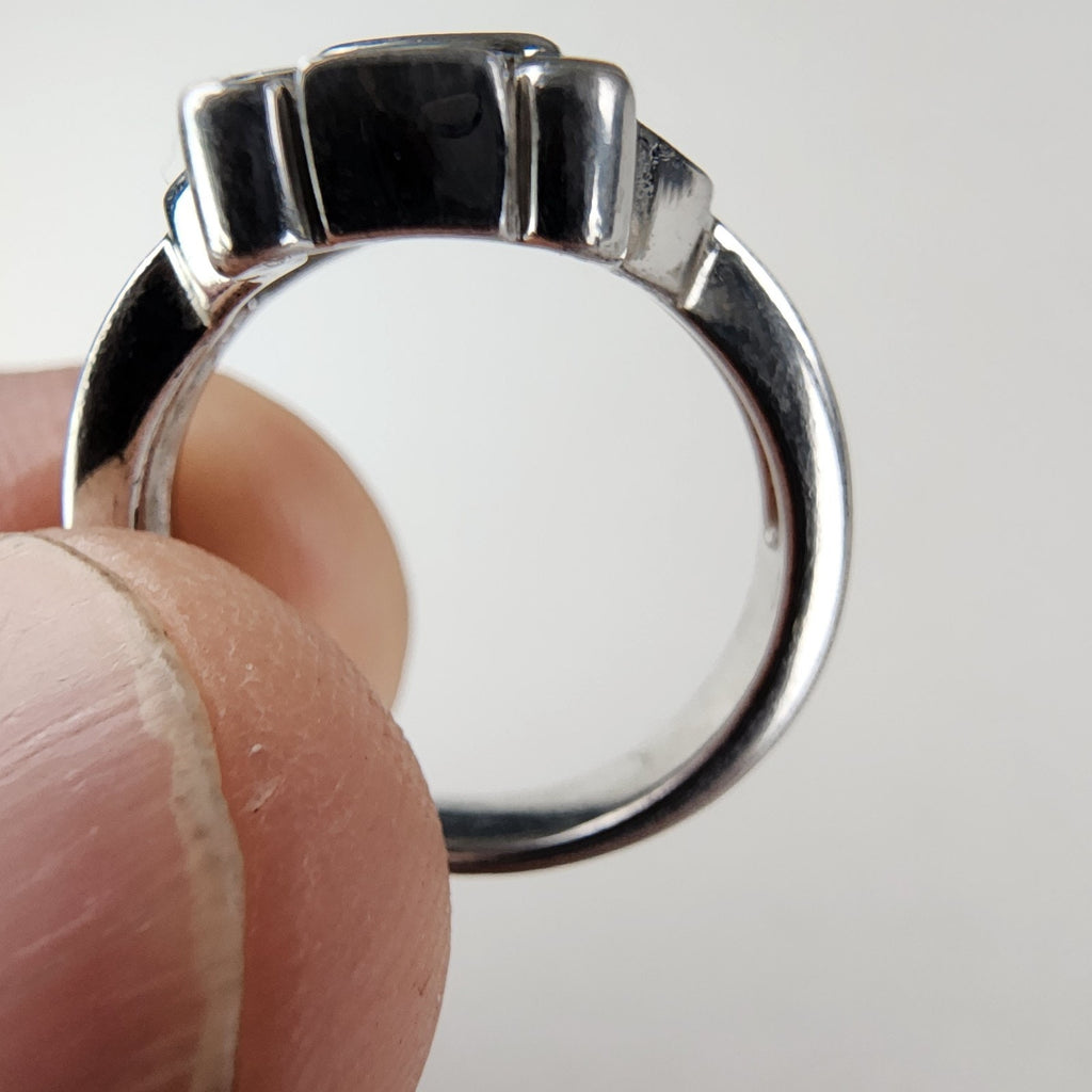 Art Deco Revival Sterling Silver 925 Cocktail Ring Size 7