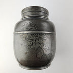 Satsuma Japanese Tin Pewter Tea Caddy Jar Signed Antique Suzuhan