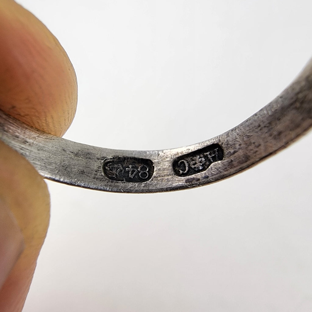 Russian Imperial Silver Band Ring Size 12 1/2 Vintage 875 Sterling 84