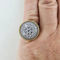 CZ Cluster Ring Size 8 New 18K Gold & Sterling Silver 925