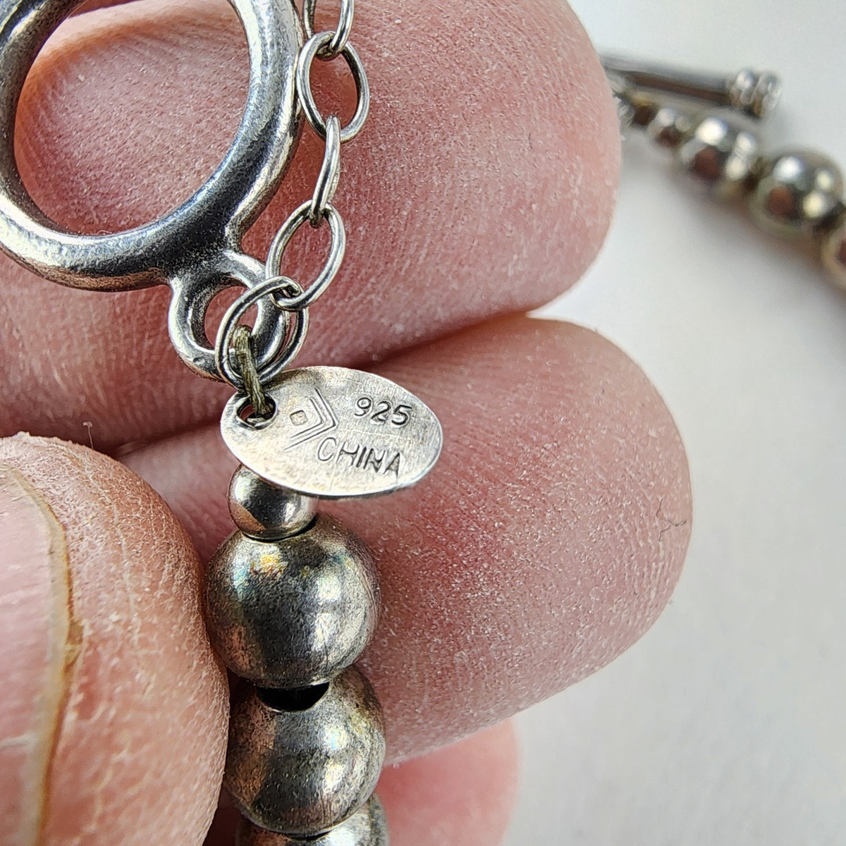 7 1/2" Silpada 6mm Ball Sterling Silver 925 Beaded Bracelet Vintage