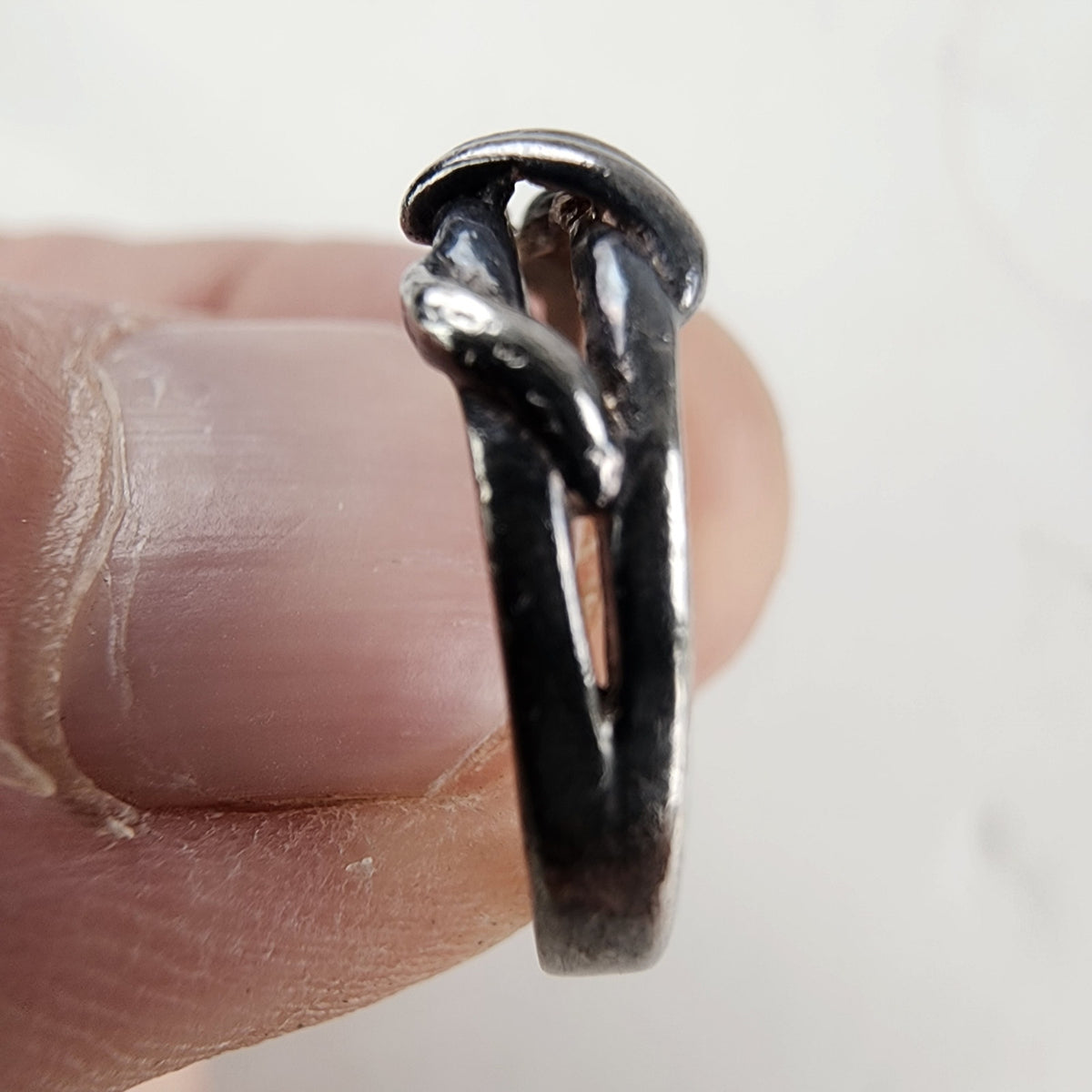 Vintage Braided Crossover Ring Size 5 1/2 in Sterling Silver 925