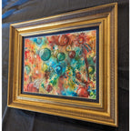 Framed Watercolor & Ink Balloons Popping Painting by Robert Yasenchak 2019