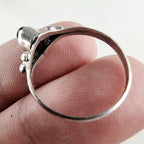 Vintage Black Onyx Beaded Ring Size 6 1/4 in Sterling Silver 925