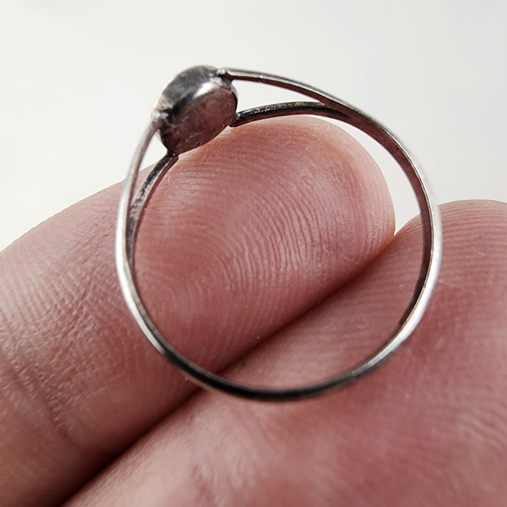 Yin Yang Enamel Vintage Ring Size 7 1/2 in Sterling Silver 925