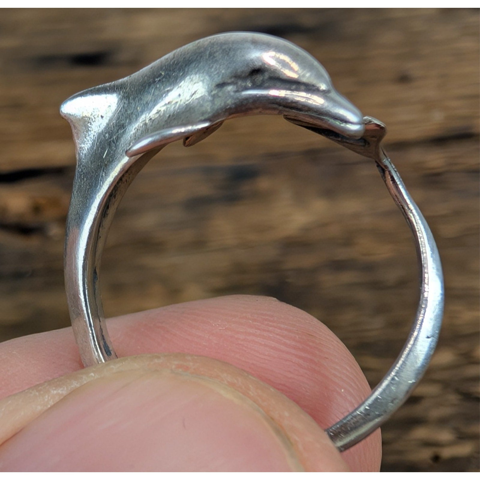 Vintage Dolphin Bypass Sterling Silver 925 Ring Size 6 3/4