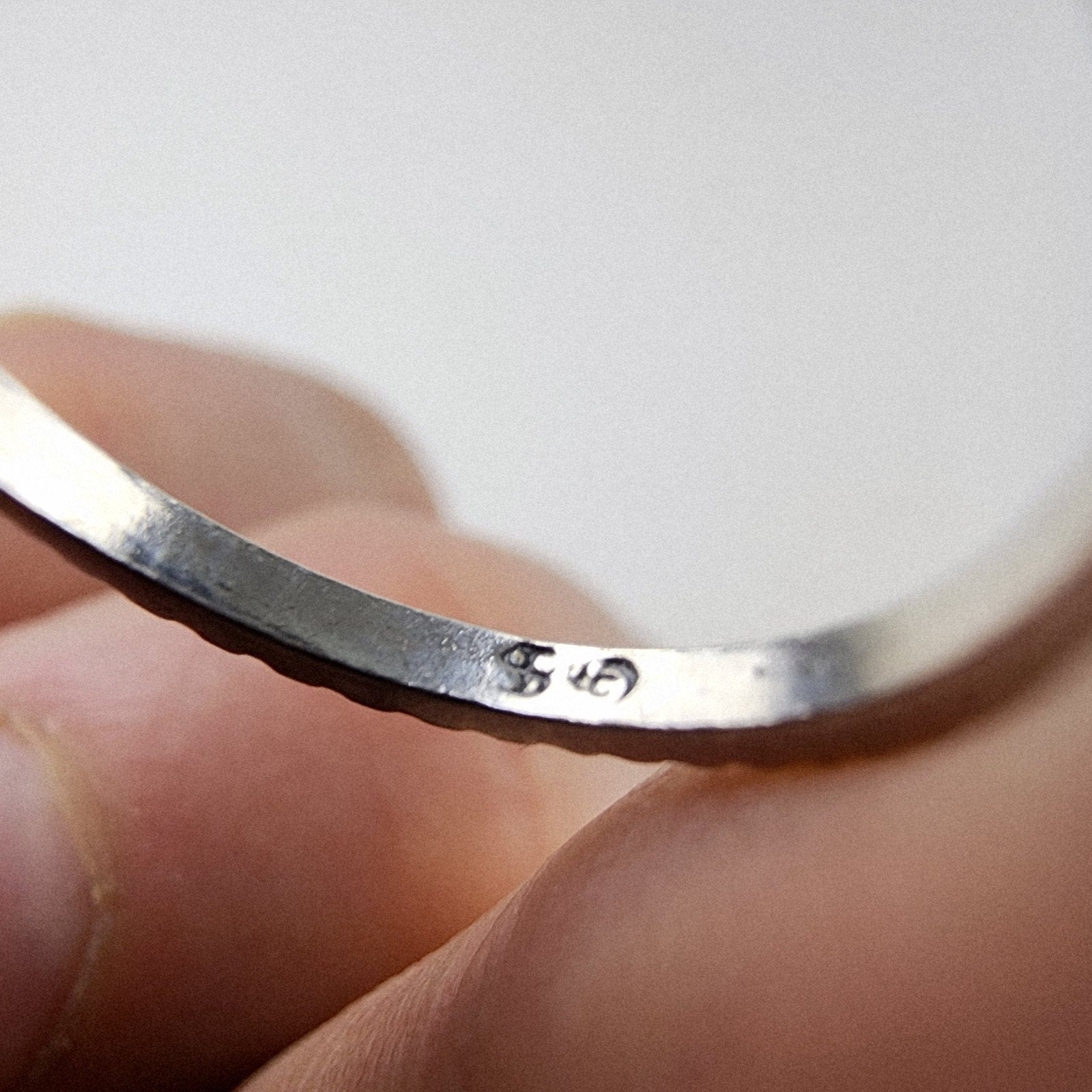 Notched Band Textured Ring Size 6 Sterling Silver 925 Vintage