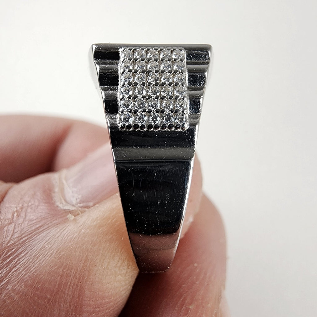 Moissanite Ankh Mens Ring Size 11 Sterling Silver 925 New