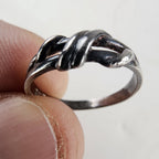 Vintage Braided Crossover Ring Size 5 1/2 in Sterling Silver 925