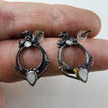 Mother of Pearl Dangle Earrings Sterling Silver 925 Vintage