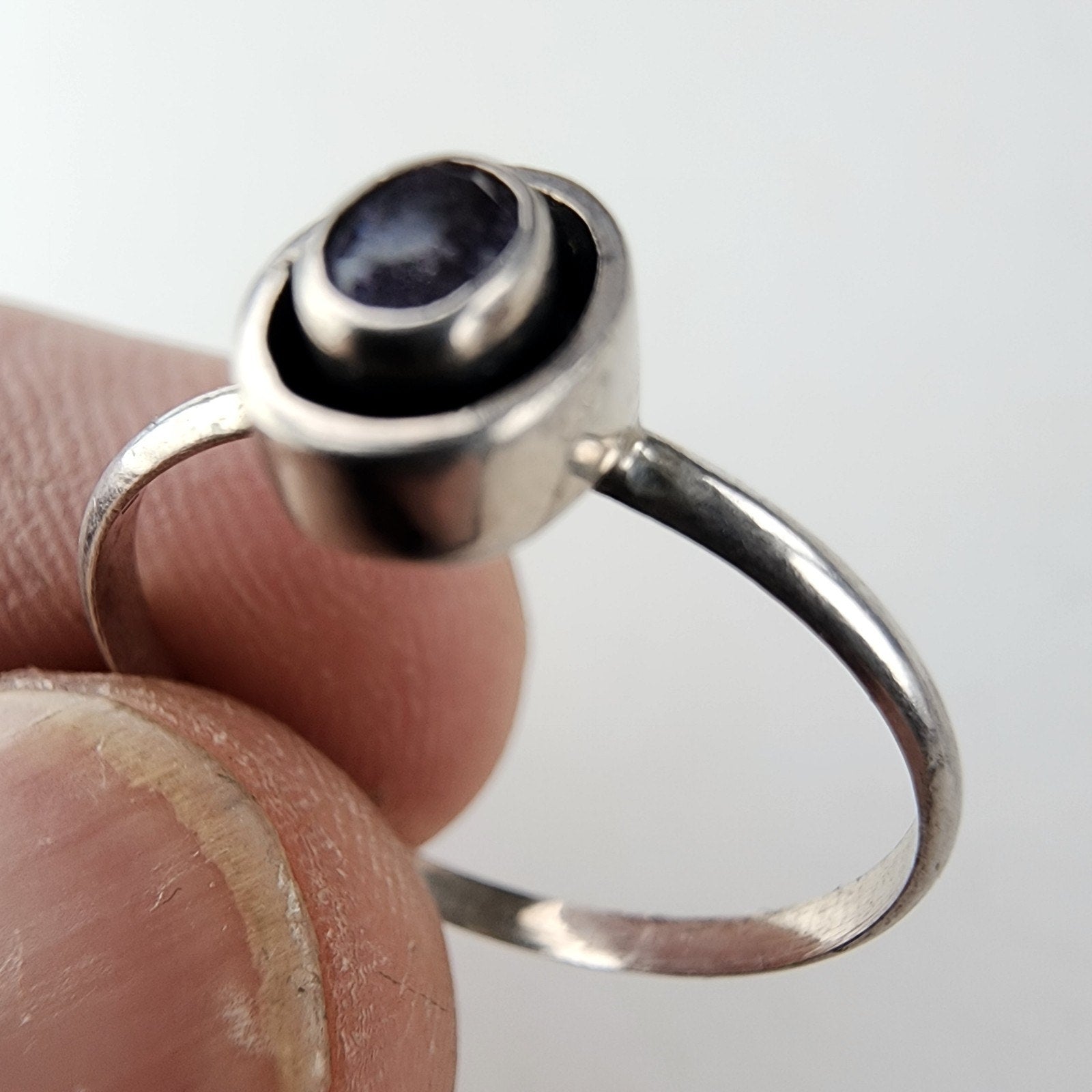 Amethyst Shadowbox Ring Size 9 Sterling Silver 925 Vintage