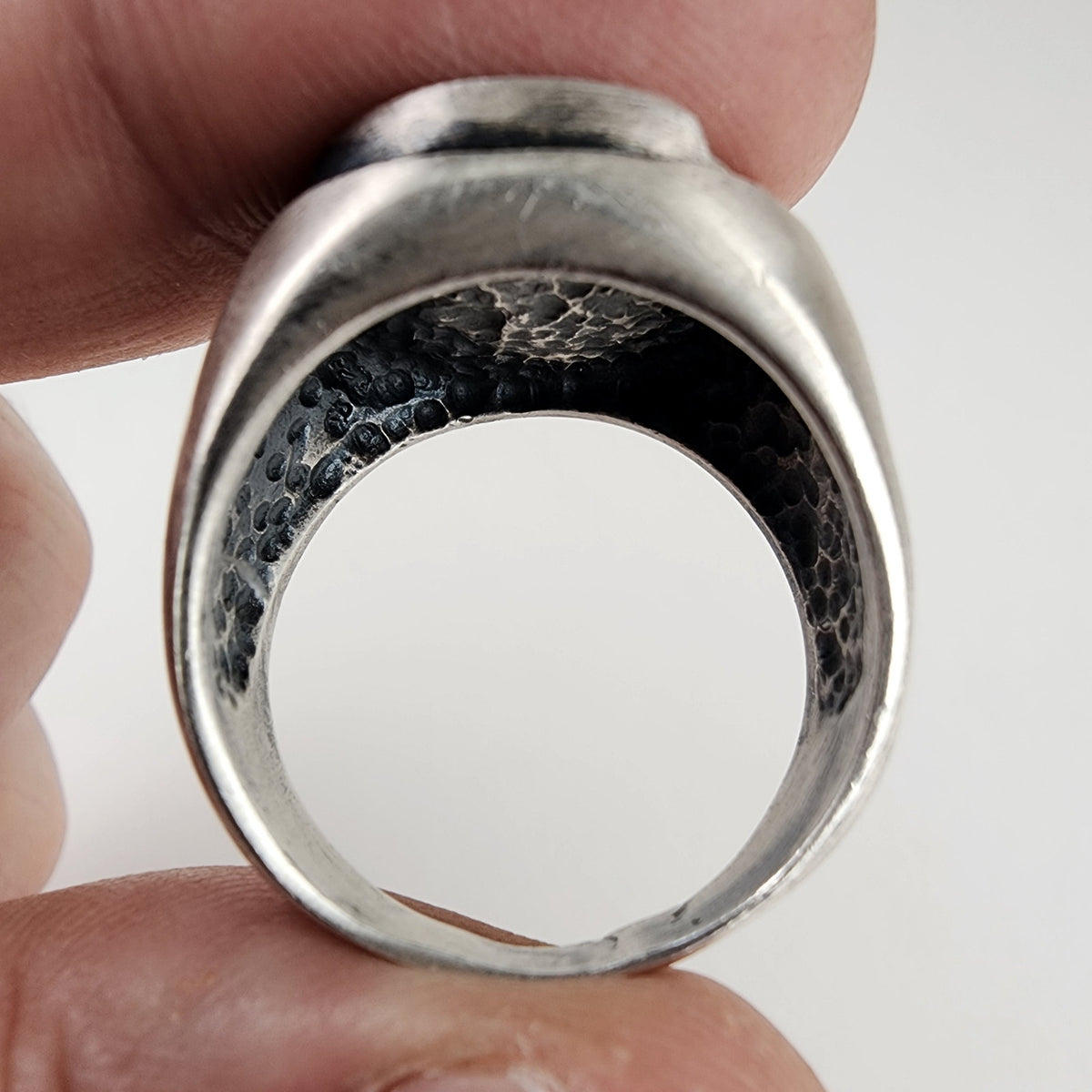 Vintage GB Labyrinth Maze Ring Size 13 1/2 in Sterling Silver 925