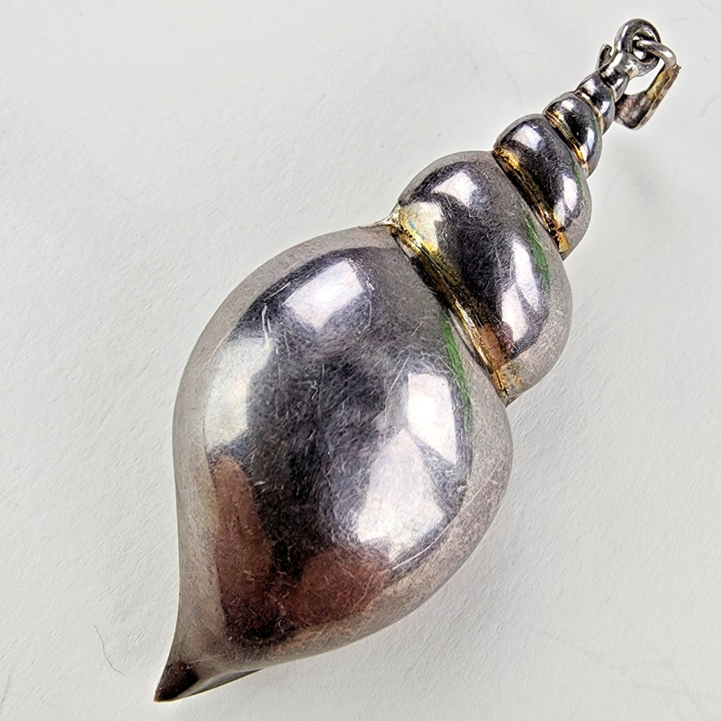 Large Seashell Sterling Silver 925 Pendant Vintage