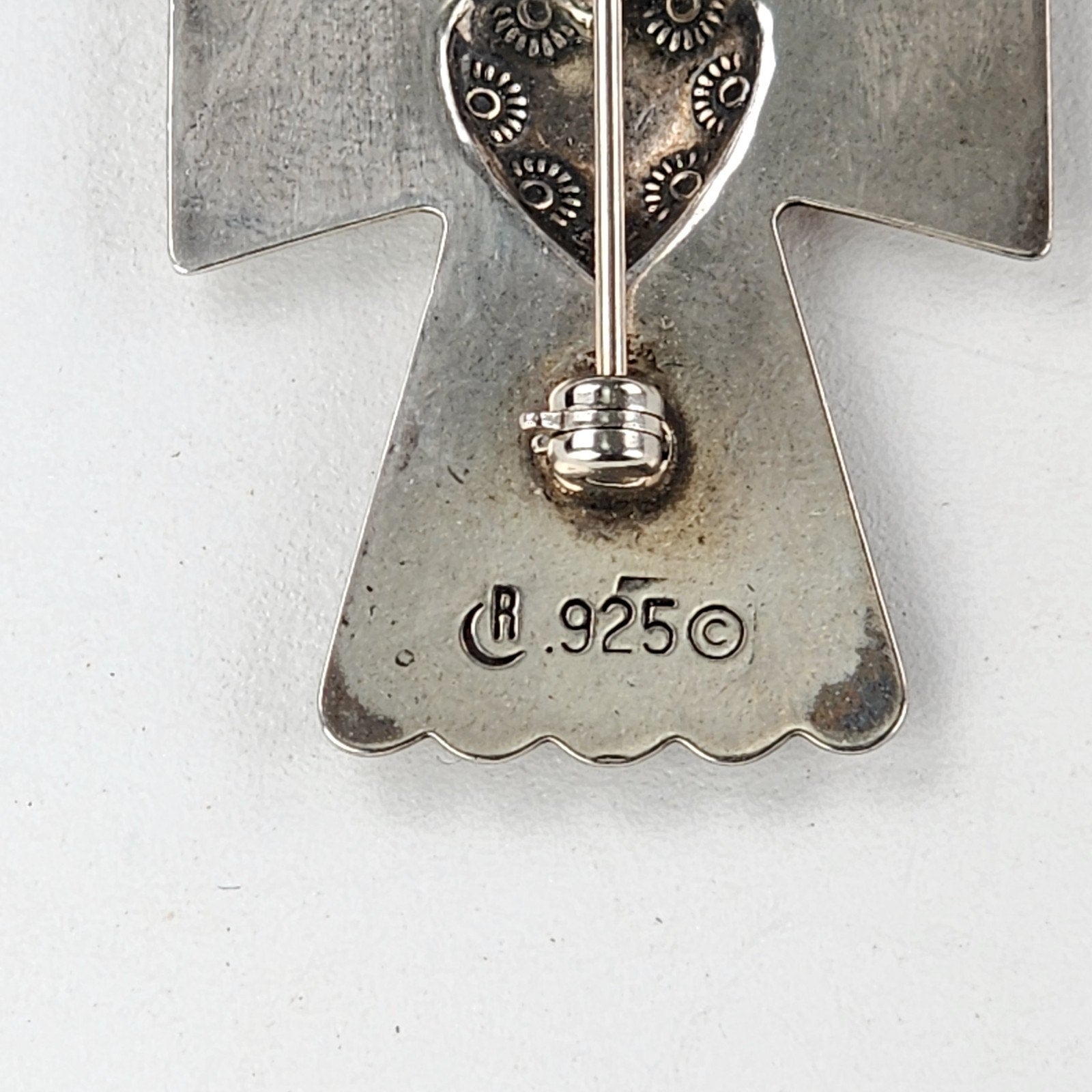 Angel Cross Pendant Brooch Relios by Carolyn Pollack Sterling Silver 925 Vintage