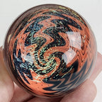 50mm Dichroic Wigwag Marble Borosilicate Glass Handblown Large 2" Size