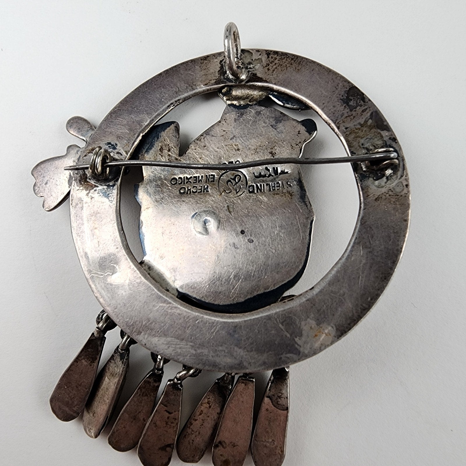 Early Taxco Articulated Pendant Sterling Silver 925 Aztec Emperor Cuauhtemoc