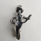 Vintage Cowboy with Guitar Charm in Sterling Silver 925 for Bracelet