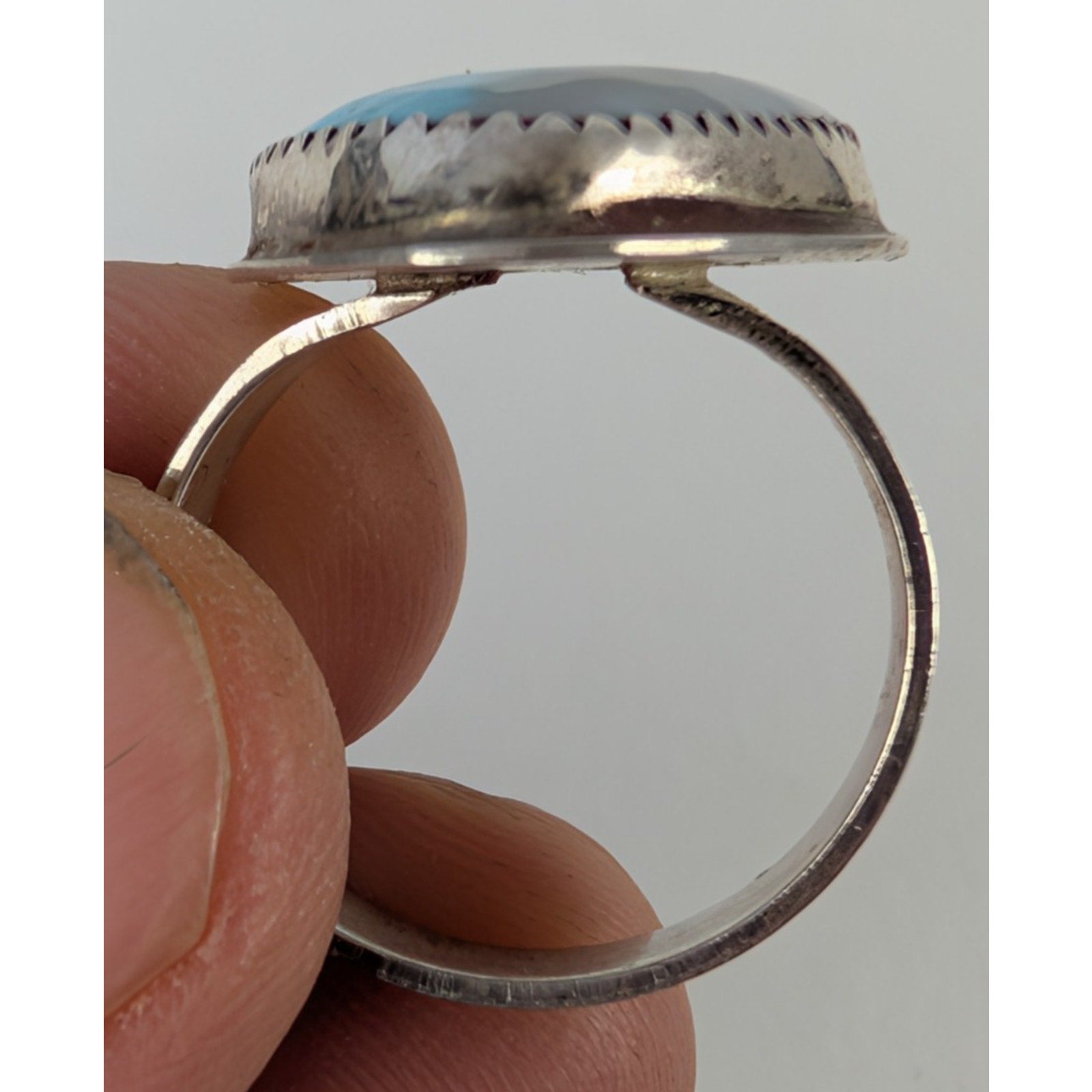 Native Boulder Turquoise Sterling Silver 925 Ring Size 9 Signed CKB