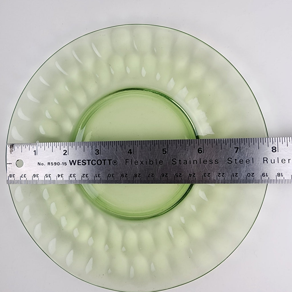 8" Federal Glass UV Uranium Glow Glass Salad Plate Vintage Green