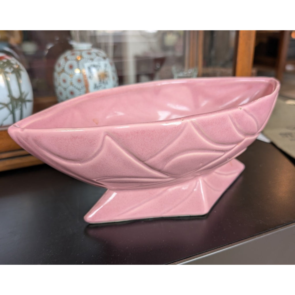 Art Deco Planter by RRP Co USA Pottery 10" Oval Planter Bowl Pink Glaze