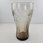 6" Tall Coca Cola Smoked Promo Glass Tumbler Light Brown Vintage