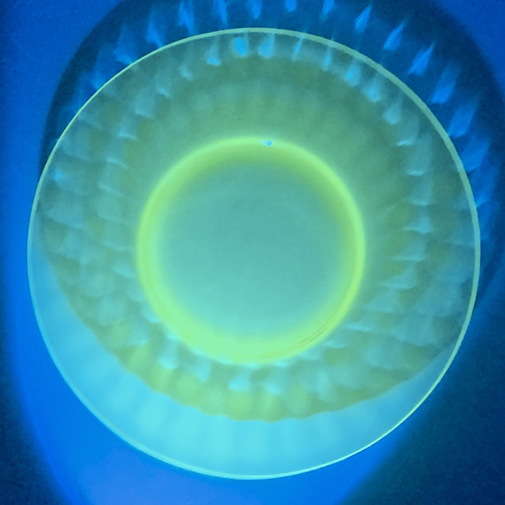 8" Federal Glass UV Uranium Glow Glass Salad Plate Vintage Green