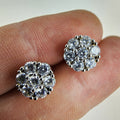 Gemstone Cluster Sterling Silver 925 Stud Earrings Vintage