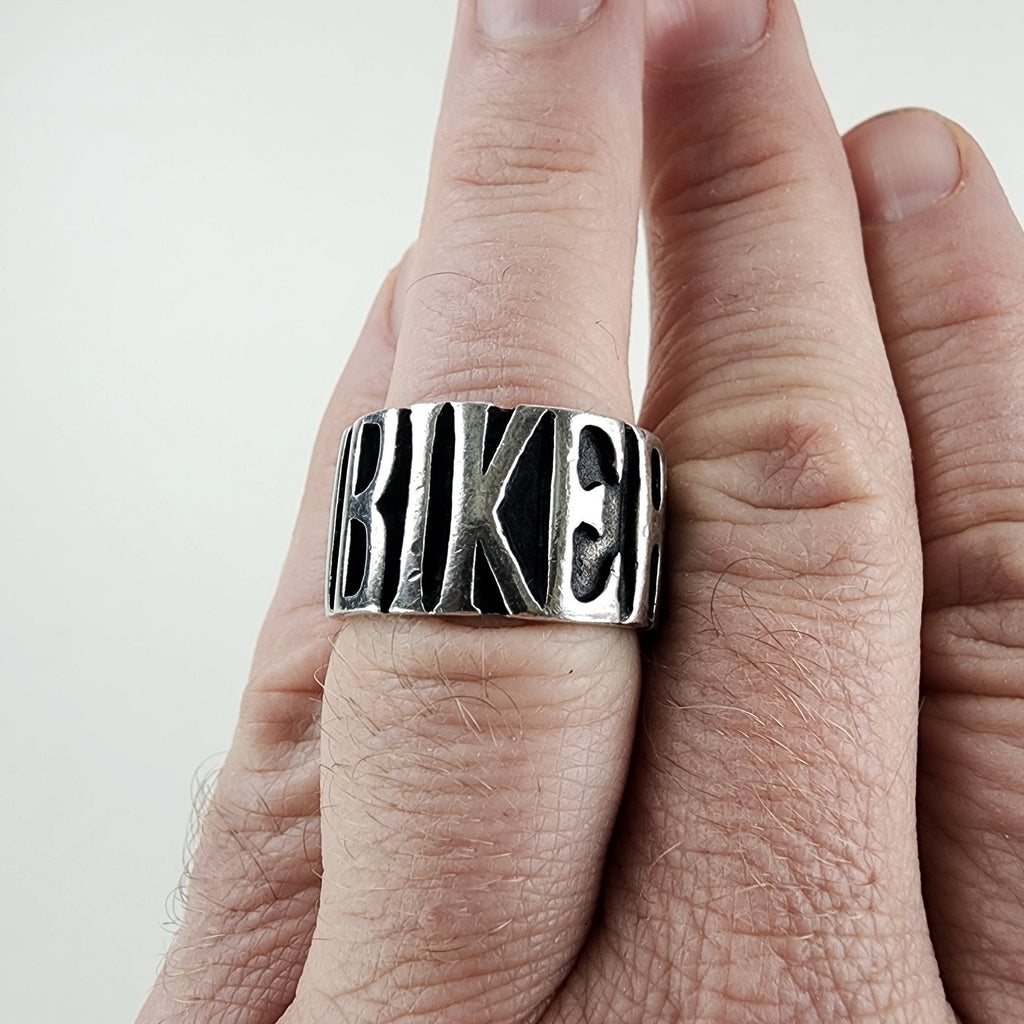 Vintage Biker Heavy Band Ring Size 11 Sterling Silver 925