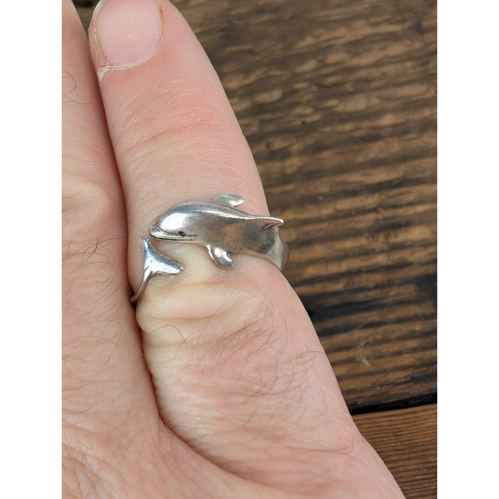 Vintage Dolphin Bypass Sterling Silver 925 Ring Size 6 3/4
