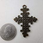2" Traditional Ethiopian Brass Coptic Cross Hand Carved Crucifix