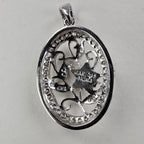 Diamond & Seed Pearl Pendant Sterling Silver 925 Vintage
