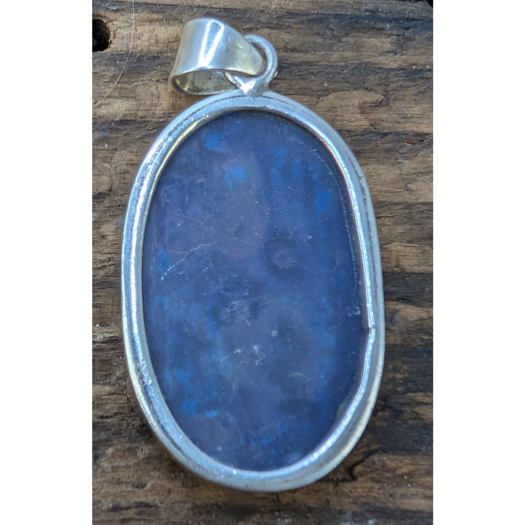 Vintage Purple Dichroic Glass Sterling Silver 925 Pendant