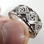 Vintage Patterned Band Ring Size 6 1/2 in Sterling Silver 925 Mexico