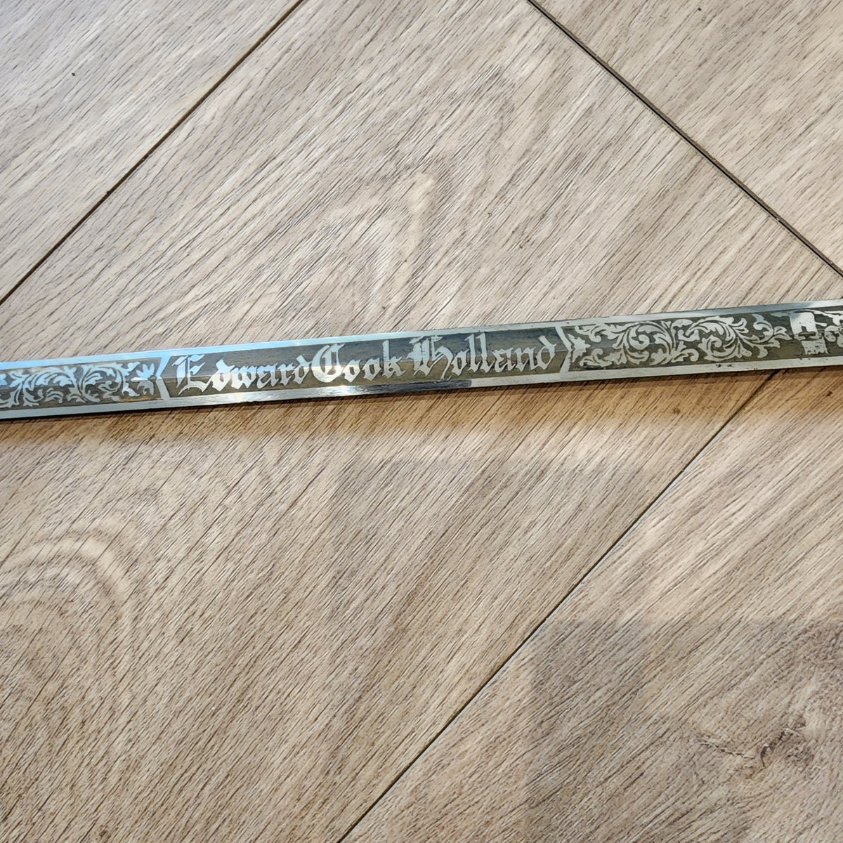 37" Freemason Vintage Sword & Sheath Engraved Henderson Ames Co.