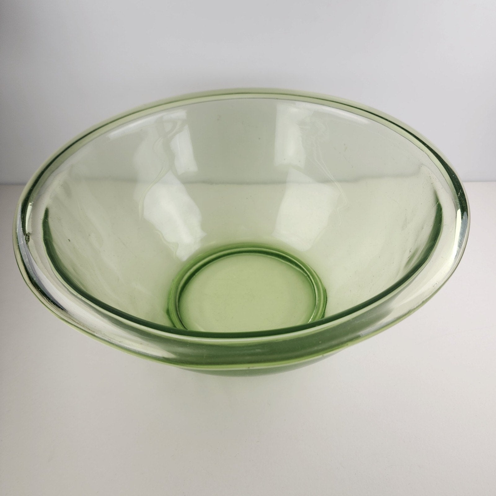 11" UV Glow Uranium Glass Mixing Bowl by H.C. Fry Glass Co Depression
