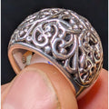 Open Filigree Scrollwork Sterling Silver 925 Ring - Size 6